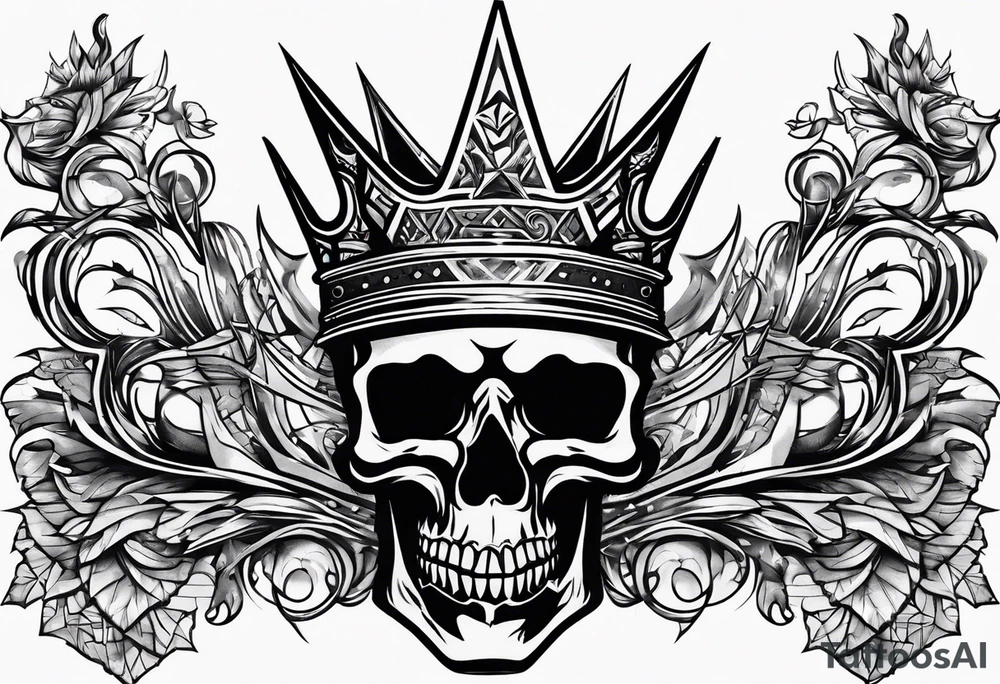 evil crown with spikes tattoo idea
