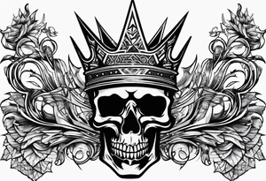 evil crown with spikes tattoo idea