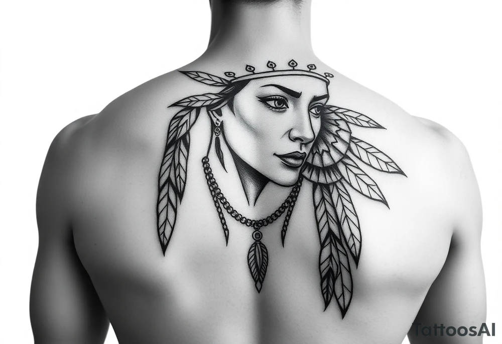 Female Native American woman tattoo idea