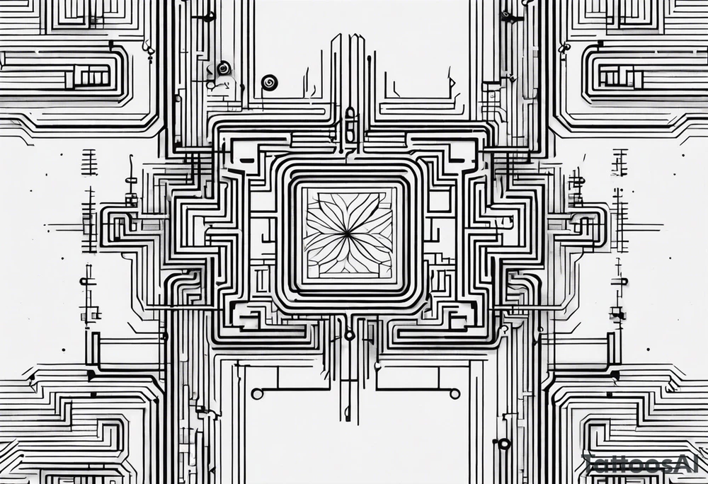 Circuit minimalistic tattoo idea