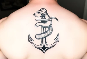 Weasel wrapped around anchor tattoo idea