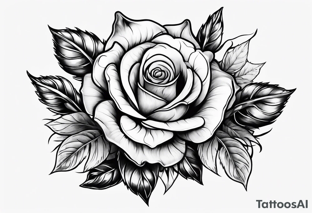 one rose and two violets tattoo idea