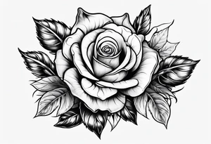 one rose and two violets tattoo idea