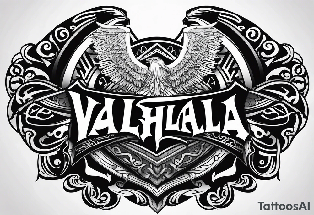 Valhalla sword shield tattoo idea