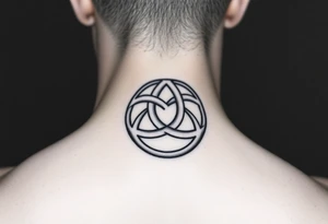 classic Celtic trinity knot with the circle. for placement on the inner arm tattoo idea