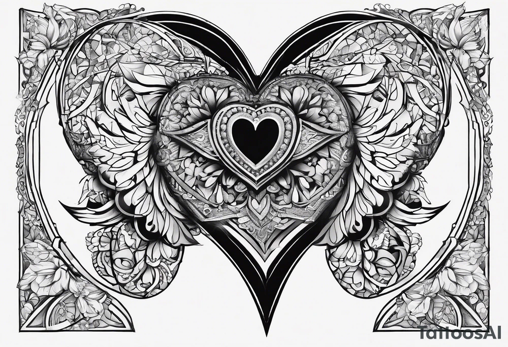 heart/dimond shape, two parts that are symmetrical, resembling lungs or breathing tattoo idea