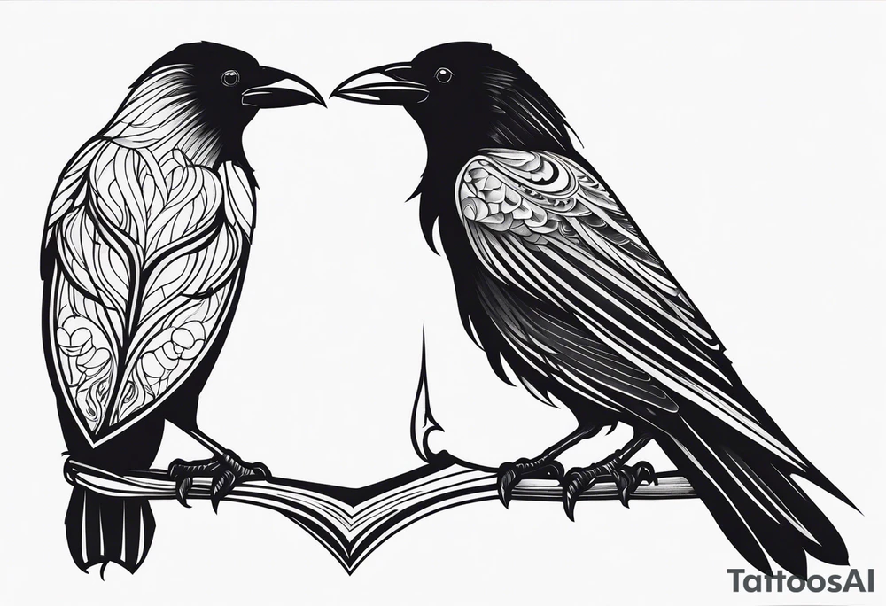 tall Raven tattoo idea