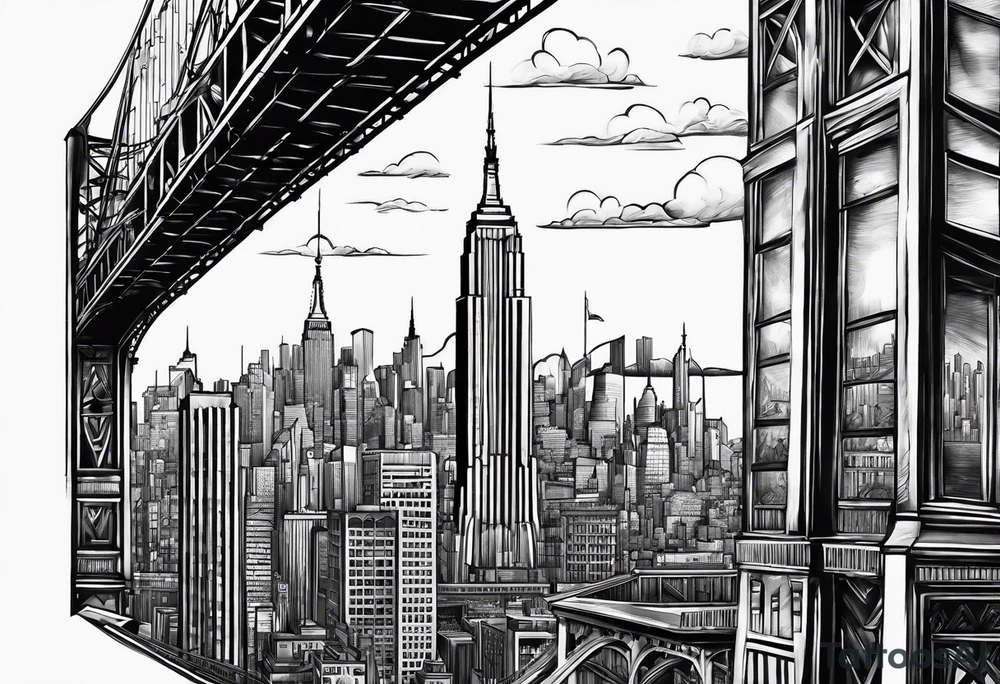 new york  City Skyline tattoo idea