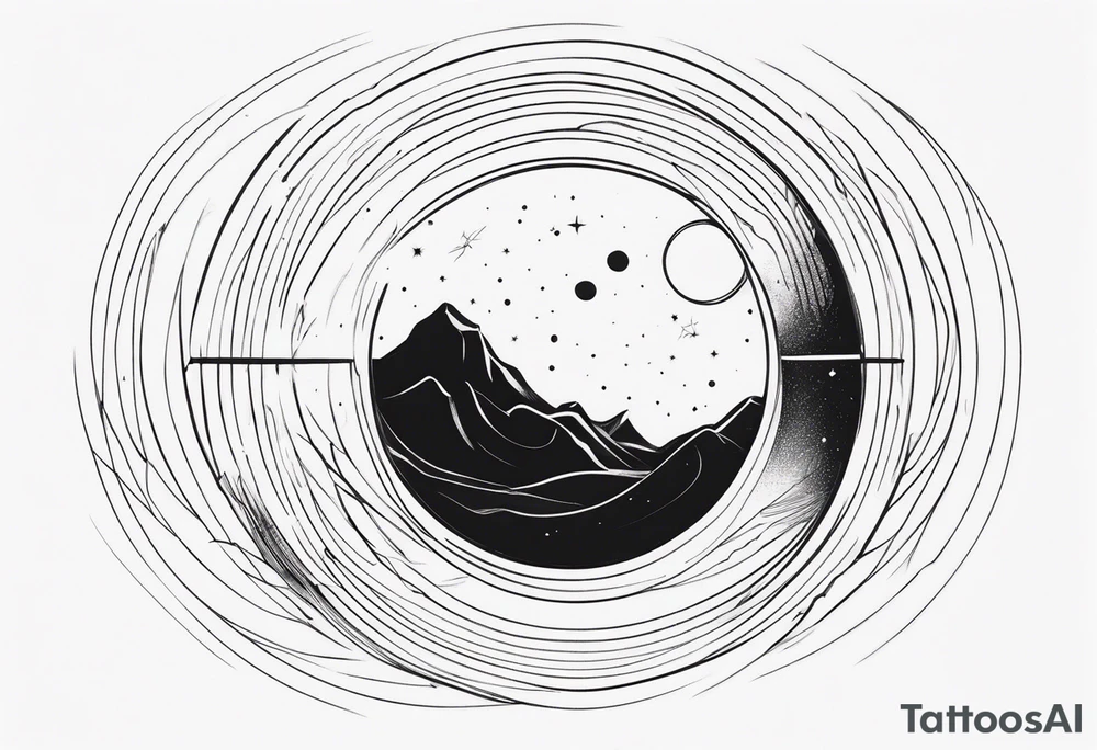 Fine line Black hole tattoo idea