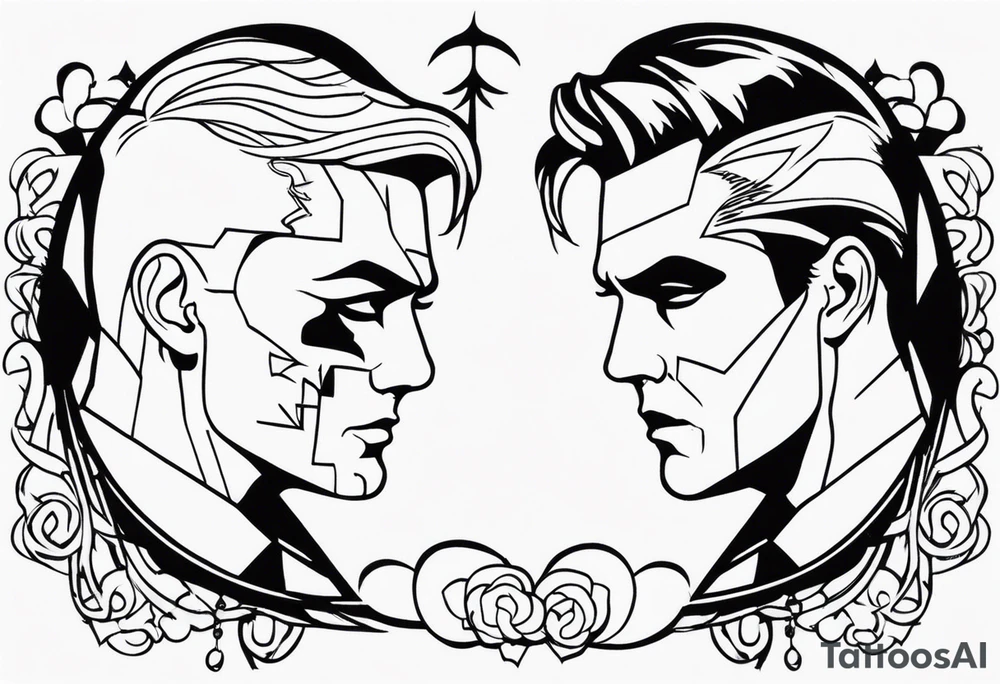 Two face tattoo idea