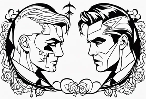 Two face tattoo idea