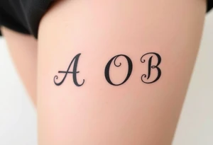 AOB lettering tattoo idea