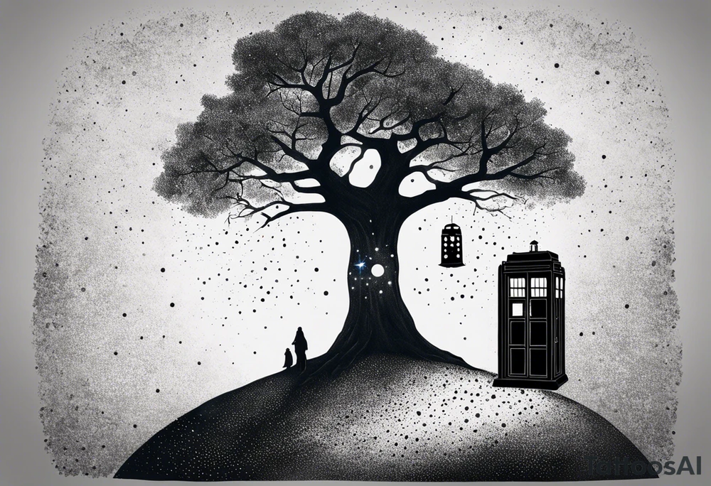 Tree with Star wars and a tardis tattoo idea