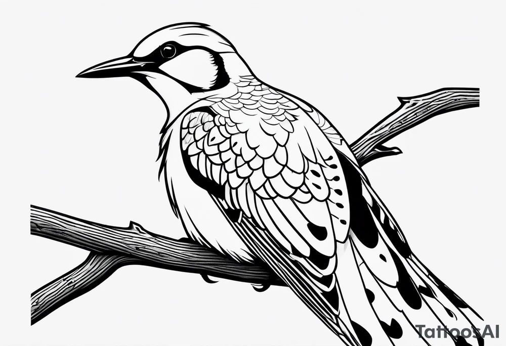 Flicker bird with baby tattoo idea