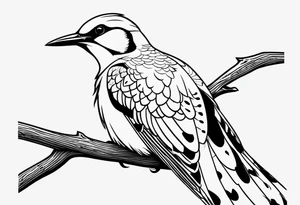 Flicker bird with baby tattoo idea