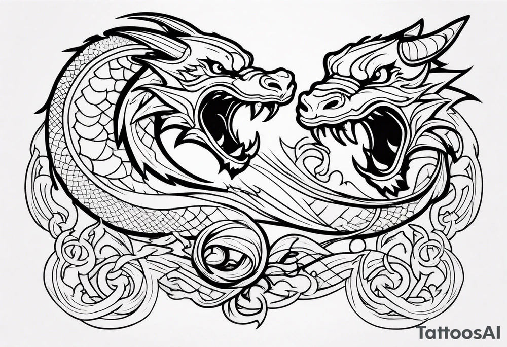 roaring dragons tattoo idea