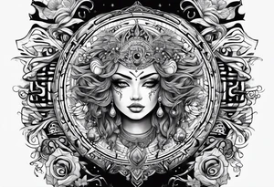 a coding message representing the psytrance culture tattoo idea