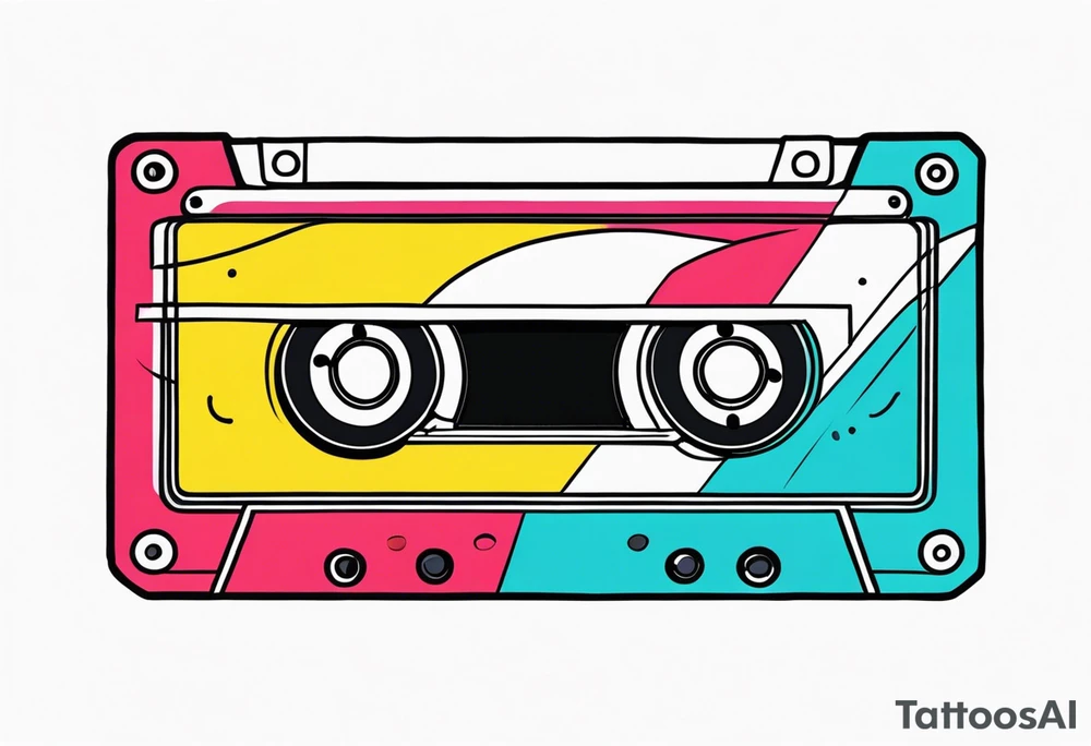 cassette 80s cartoon tattoo idea