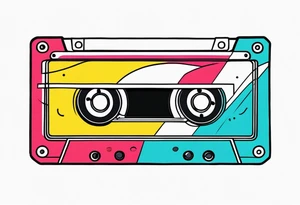 cassette 80s cartoon tattoo idea