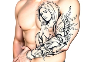 Religious Chicano Virgin Mary tattoo idea