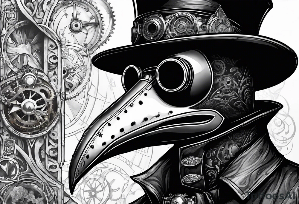steampunk plague doctor tattoo idea