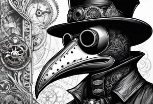 steampunk plague doctor tattoo idea
