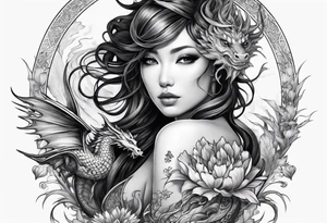 complete fairy nymph with dragon tattoo idea