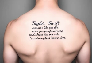 Taylor swift lyrics tattoo idea