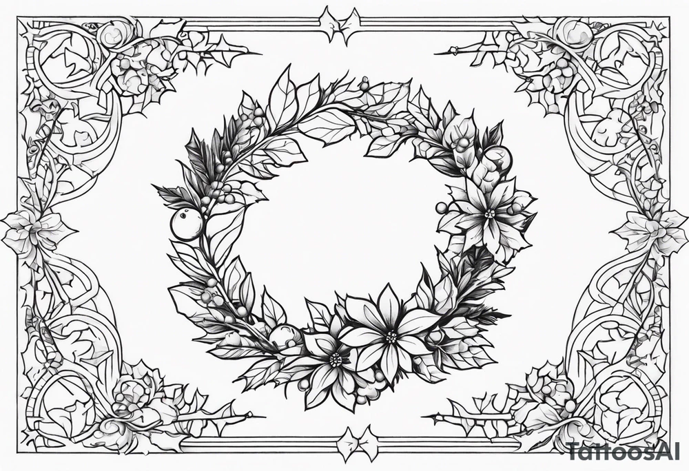 Festive Christmas Wreath tattoo idea