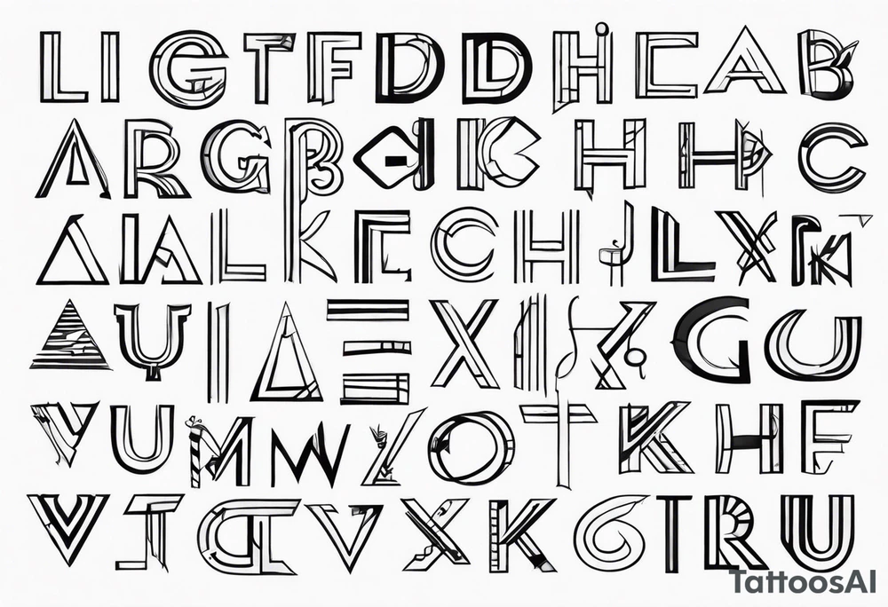 all the letters of the alphabet tattoo idea