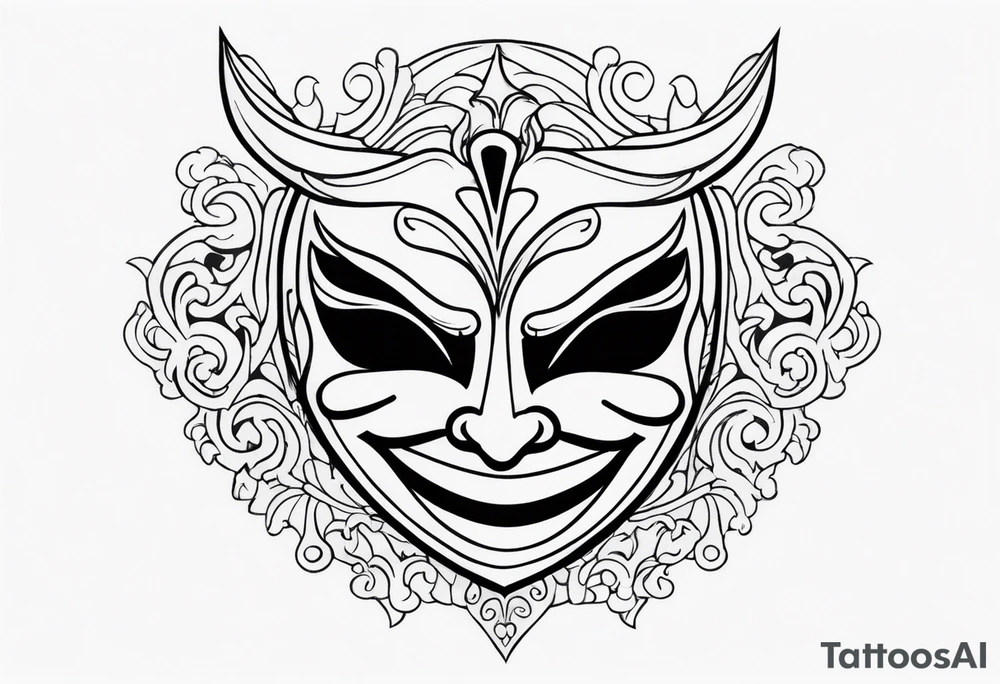 Gothic Laughing mask tattoo idea