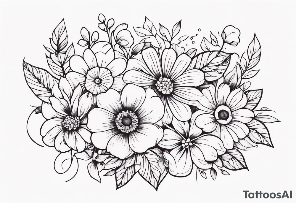ornaments of flowers tattoo idea