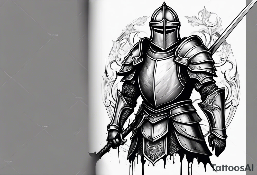 knight with heavy armor tattoo idea