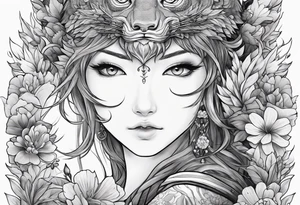 Ghibli sleeve tattoo idea