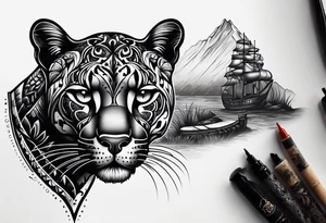 Crawling panther tattoo idea
