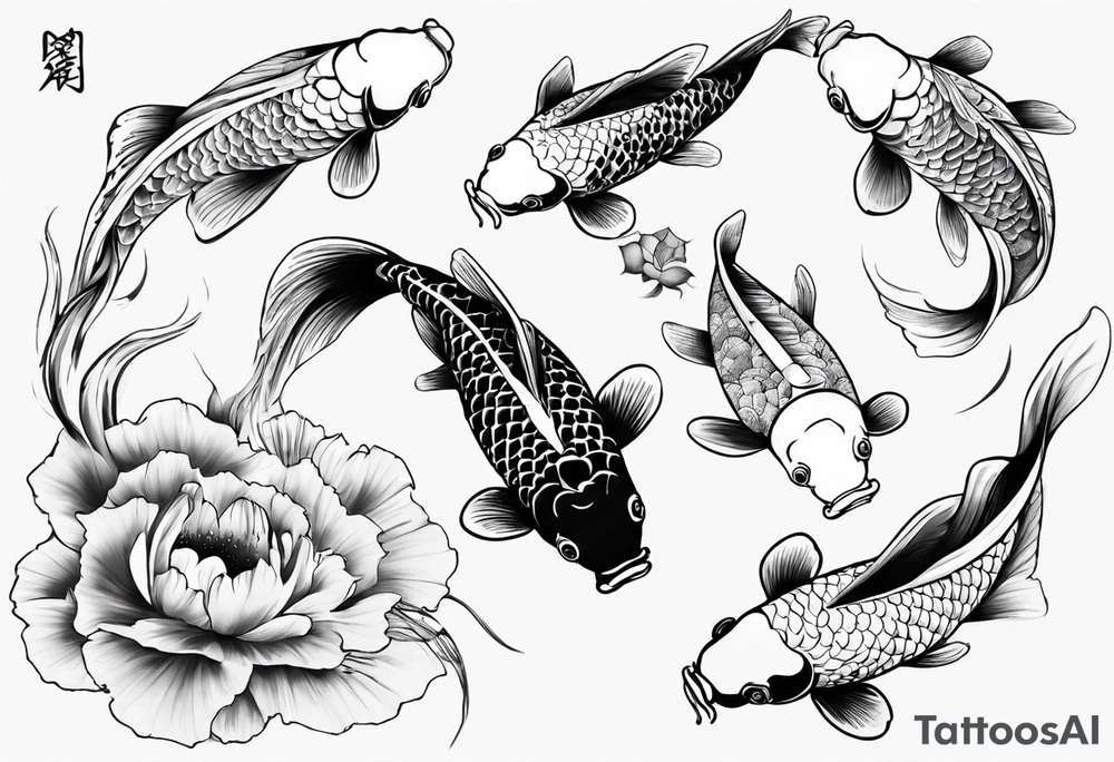 pond with koi fish tattoo idea