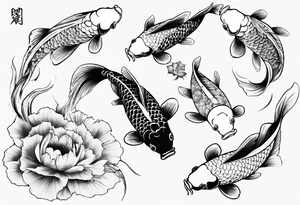 pond with koi fish tattoo idea