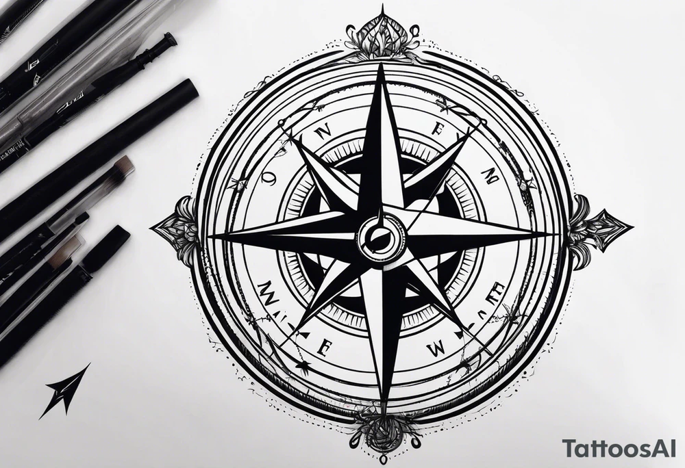 Compass with positivity 
& Hope with Arrow 
Suitable for my arms tattoo idea