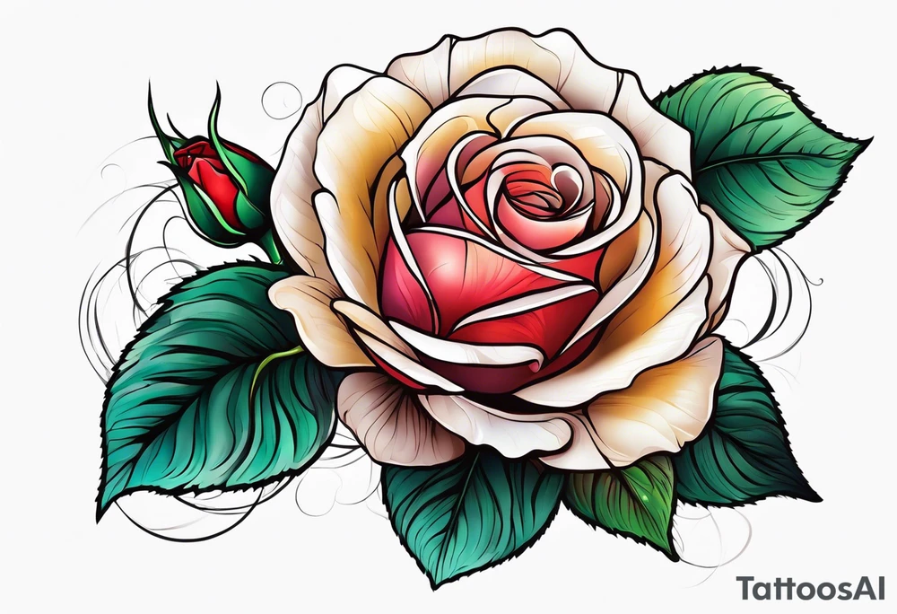 Rose with outward shading tattoo idea
