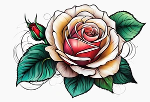 Rose with outward shading tattoo idea