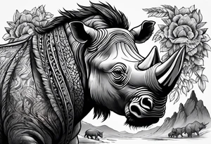 cavemen and wholly rhino tattoo idea