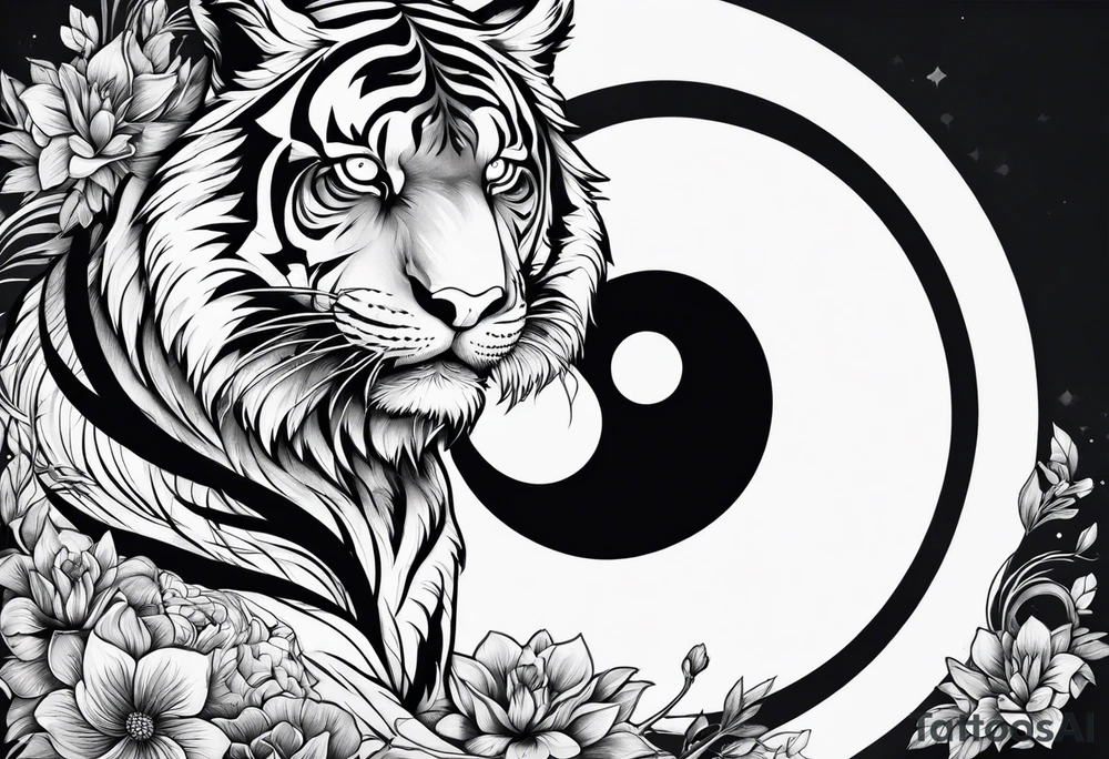 Yin and yang with tiger tattoo idea