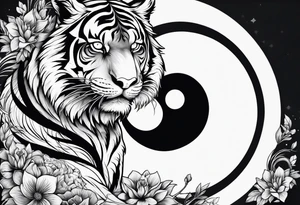 Yin and yang with tiger tattoo idea
