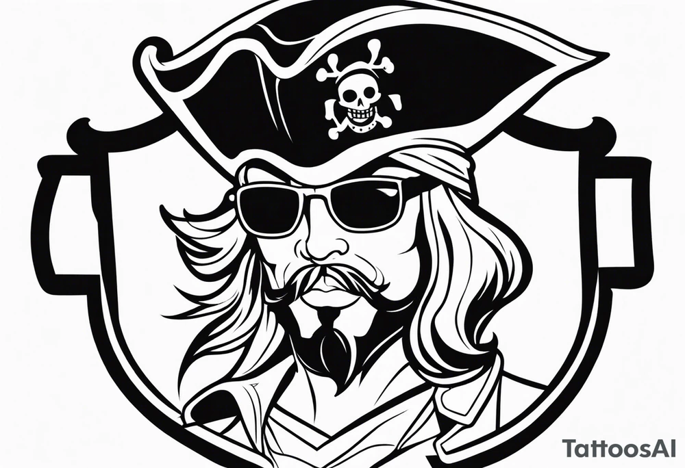 pirate with patch on one eye tattoo idea