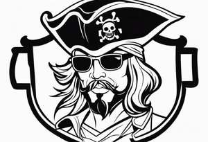 pirate with patch on one eye tattoo idea
