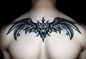 Symetrical upper chest tattoo, dark, animal icelandic symbols, bigest , chest tattoo tattoo idea