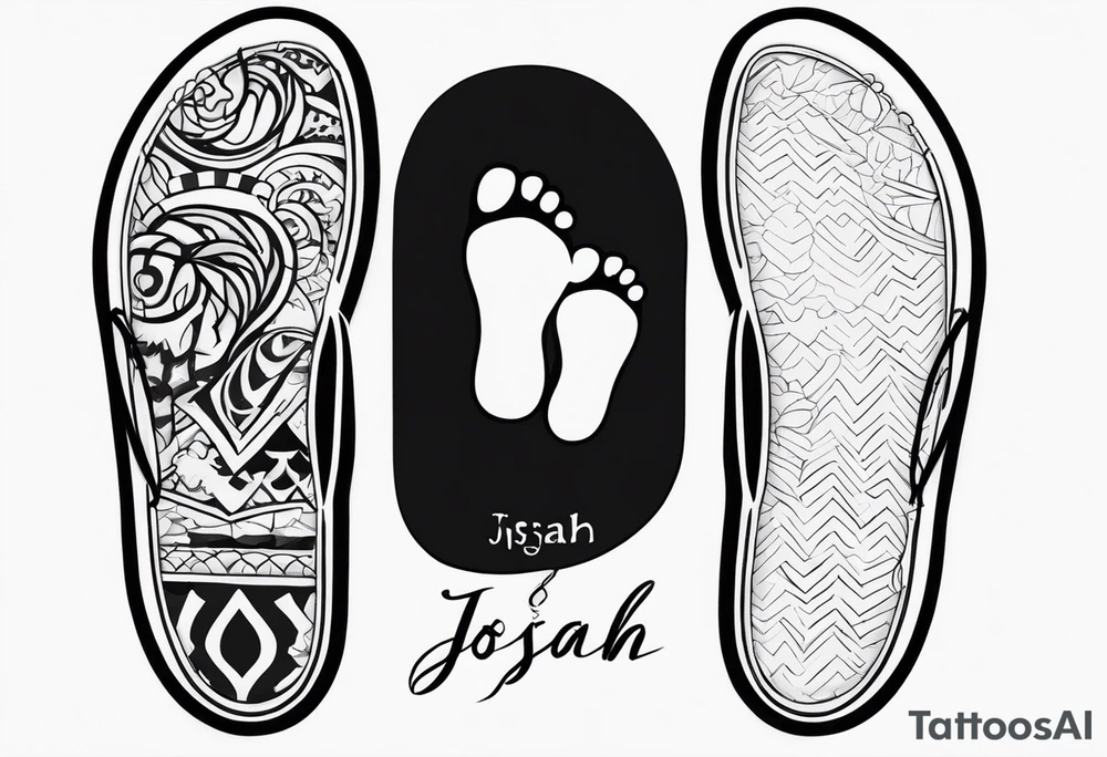 My son name JOSIAH with his footprint tattoo idea