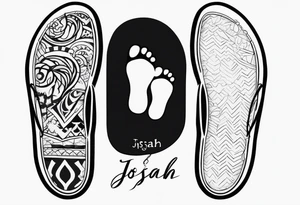 My son name JOSIAH with his footprint tattoo idea