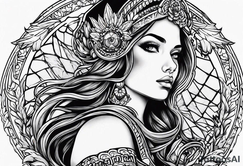 Swxy angel woman tattoo idea