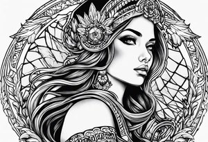 Swxy angel woman tattoo idea